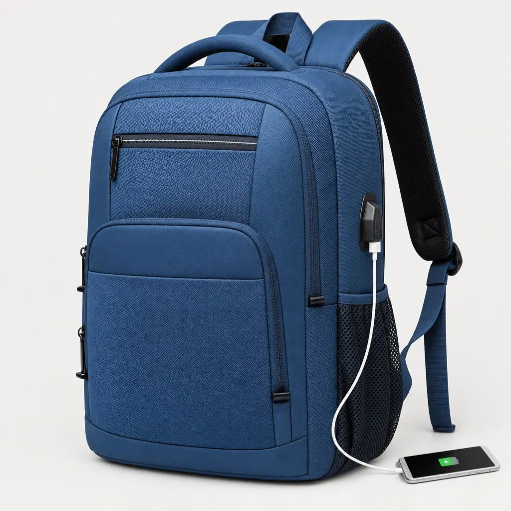 Sac ordinateur avec port USB - bleu - 1 produit