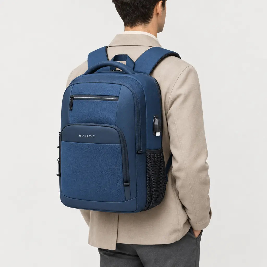 Sac ordinateur avec port USB - bleu - 2 porte-arriere