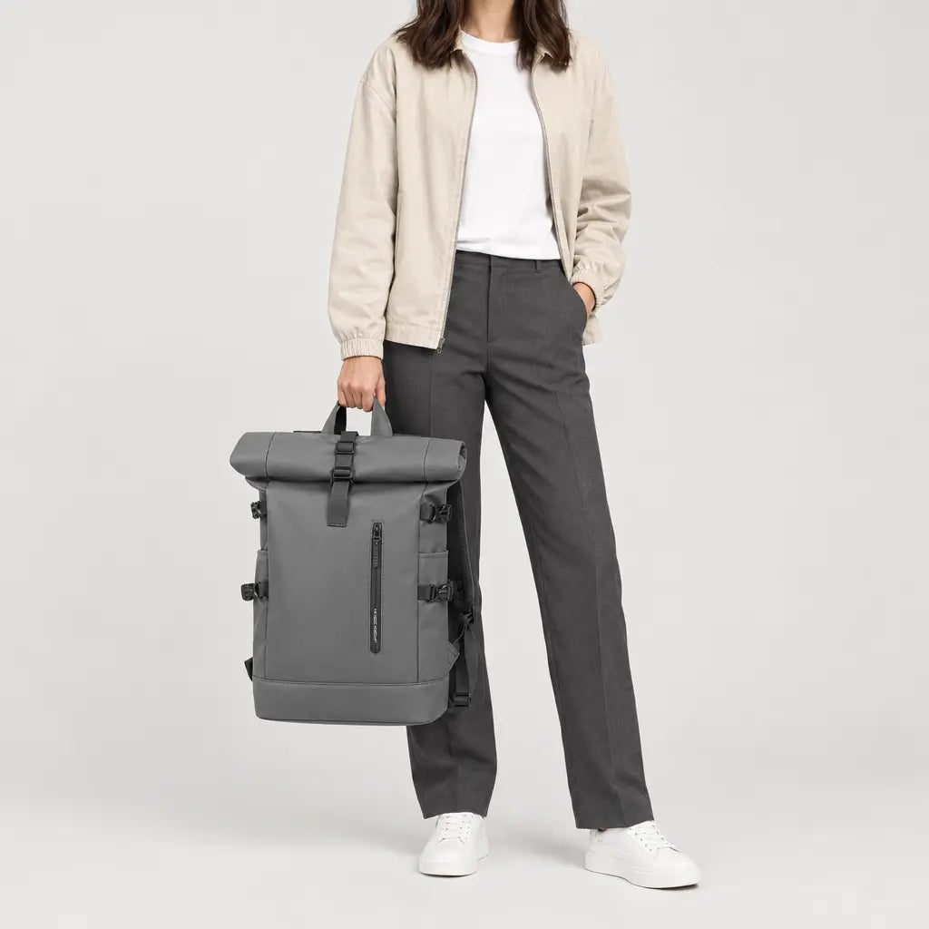 Sac ordinateur extensible - gris - 3 porte-face