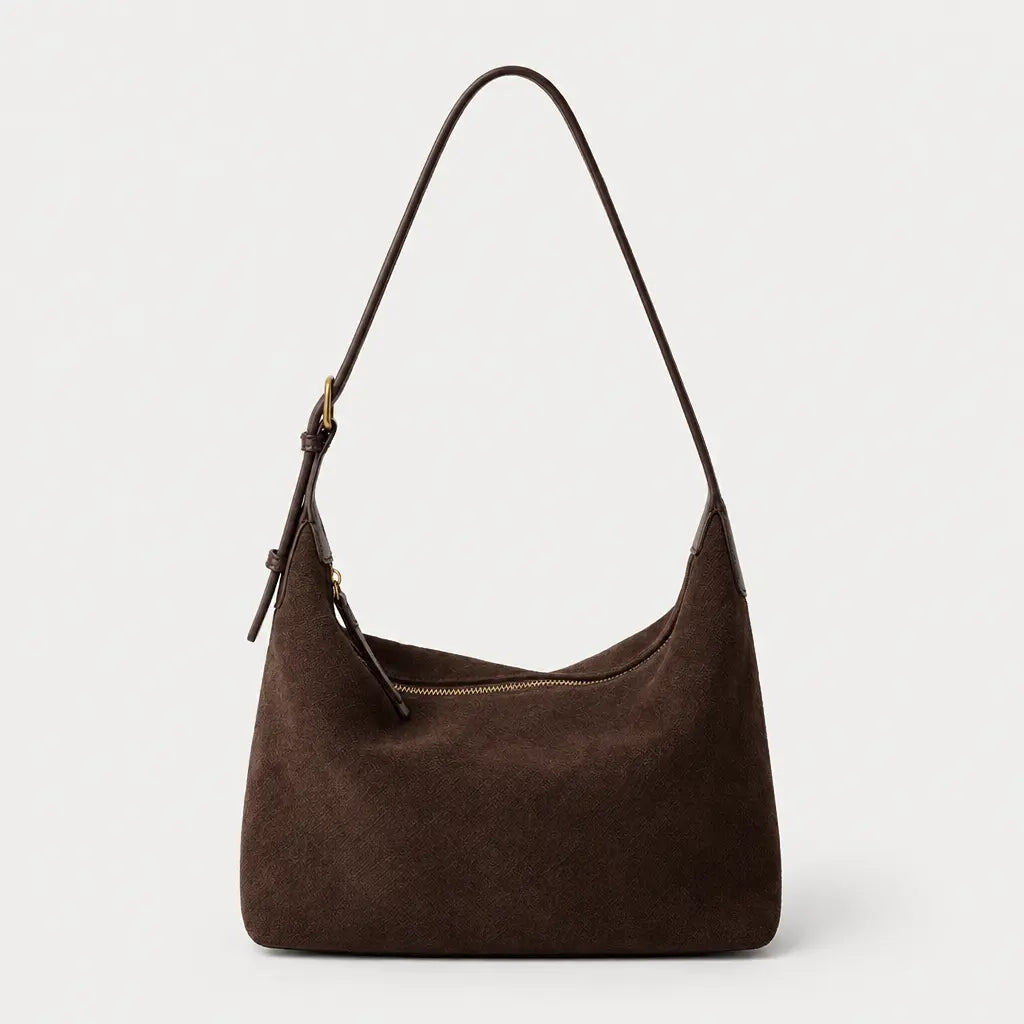 Sac hobo femme en daim - cafe - 1 produit