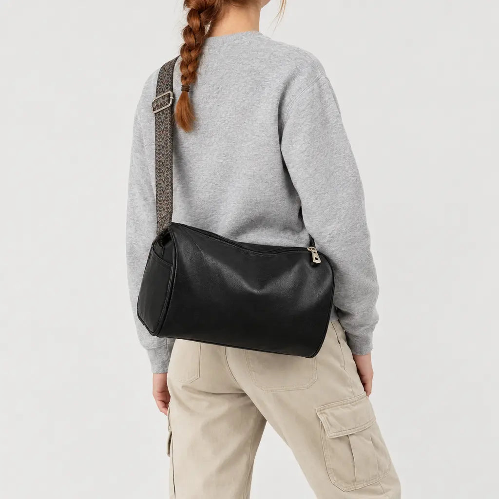 Sac à main Boston femme - noir - 2 porte-arriere
