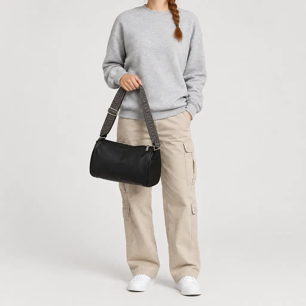 Sac à main Boston femme - noir - 3 porte-face