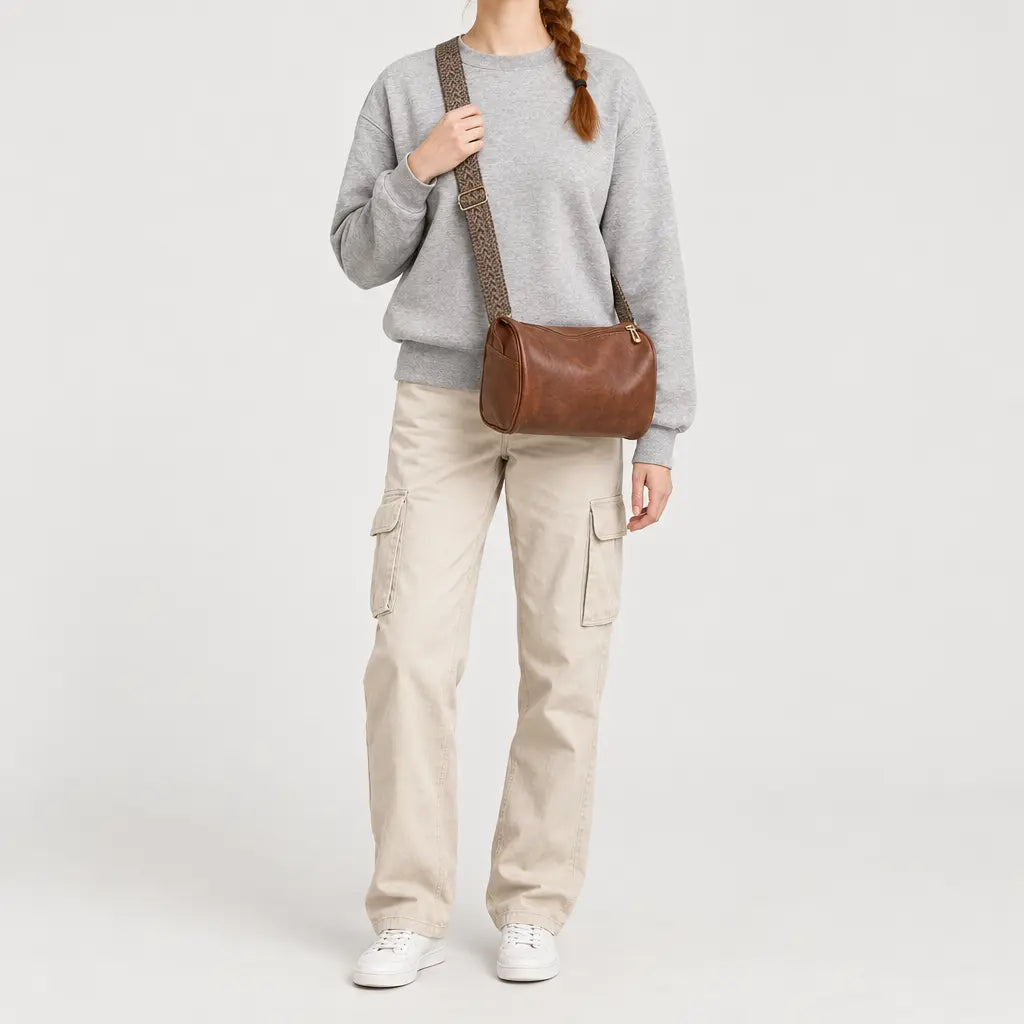 Sac à main Boston femme - marron - 3 porte-face