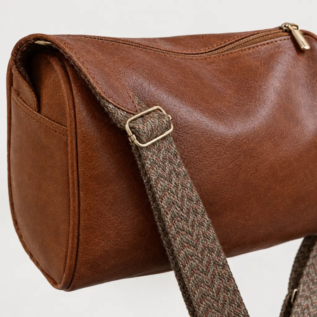 Sac à main Boston femme - marron - 4 macro
