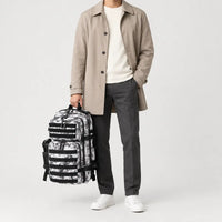Sac à dos randonnée avec porte-gourde - noir et blanc - 3 porte-face