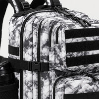 Sac à dos randonnée avec porte-gourde - noir et blanc - 4 macro