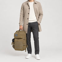 Sac à dos randonnée avec porte-gourde - kaki - 3 porte-face