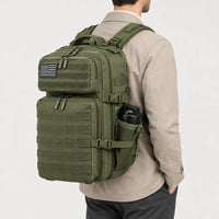Sac à dos randonnée avec porte-gourde - vert armee - 2 porte-arriere