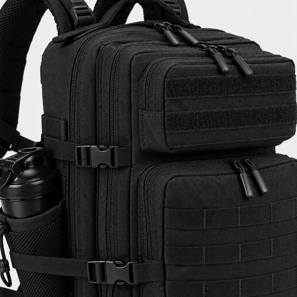 Sac à dos randonnée avec porte-gourde - noir - 4 macro