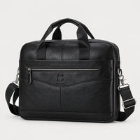Sac ordinateur homme en cuir à bandoulière réglable - noir - 1 produit