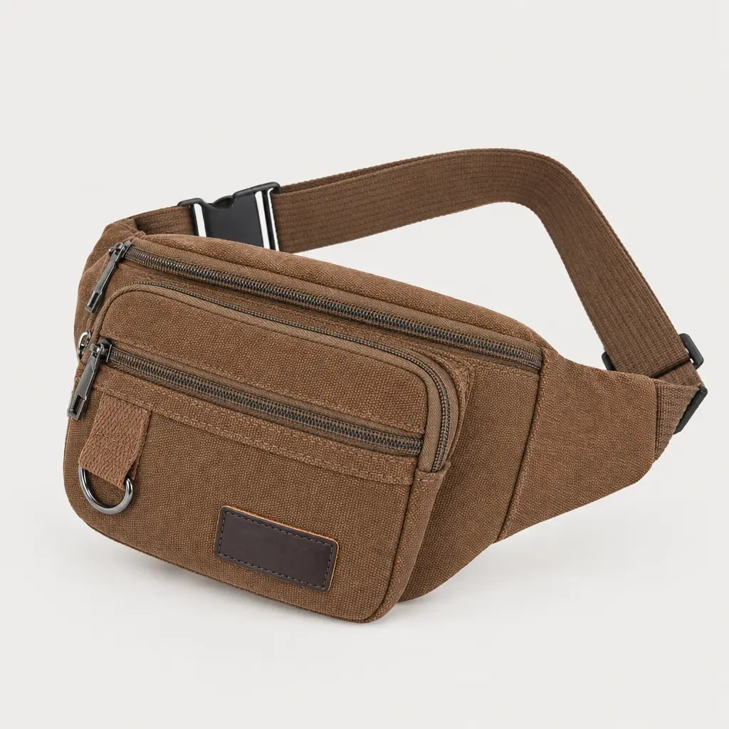 Sac banane homme en toile - marron - 1 produit
