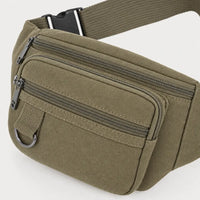 Sac banane homme en toile - kaki - 4 macro