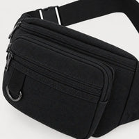 Sac banane homme en toile - noir - 4 macro