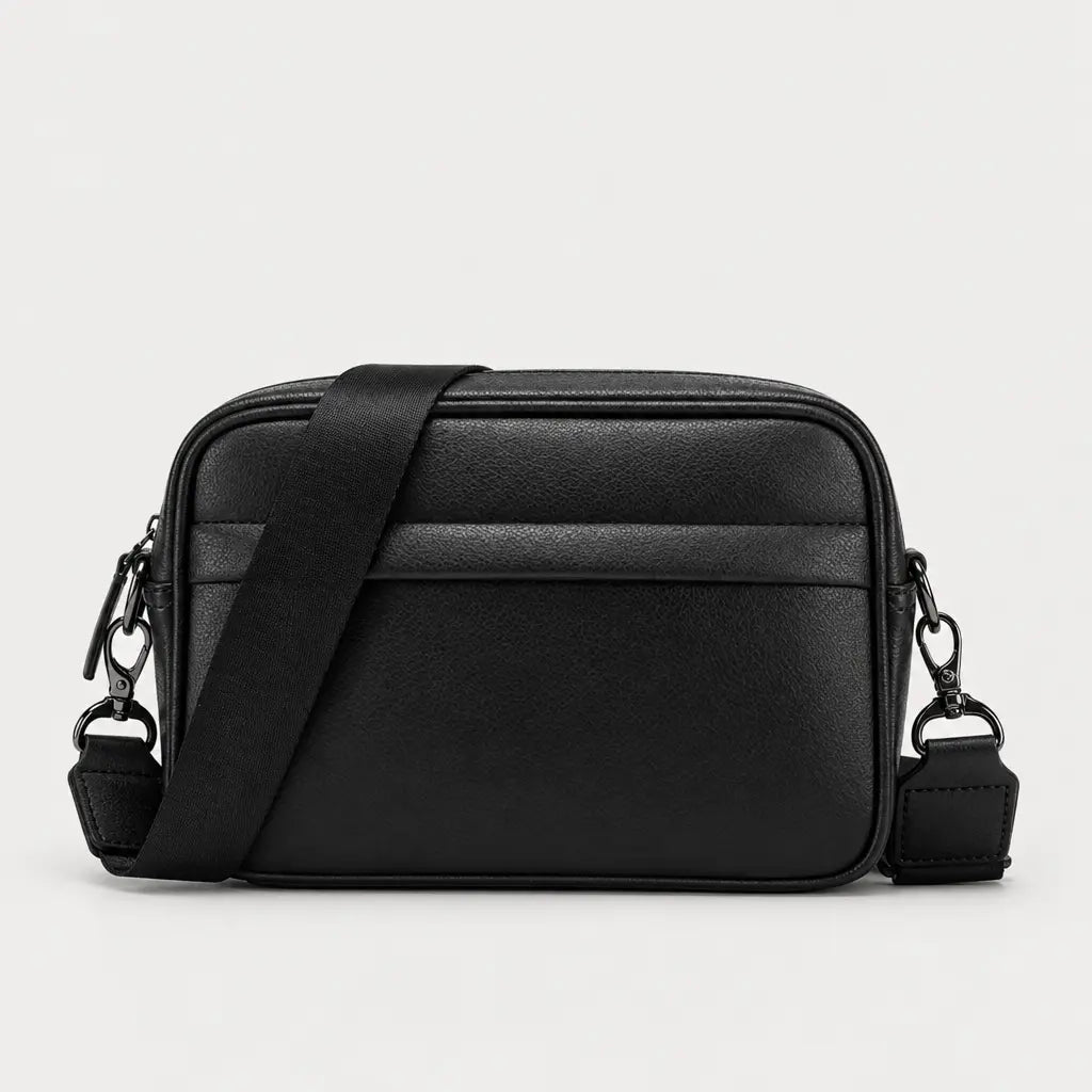 Sac bandoulière homme en simili cuir - noir - 1 produit