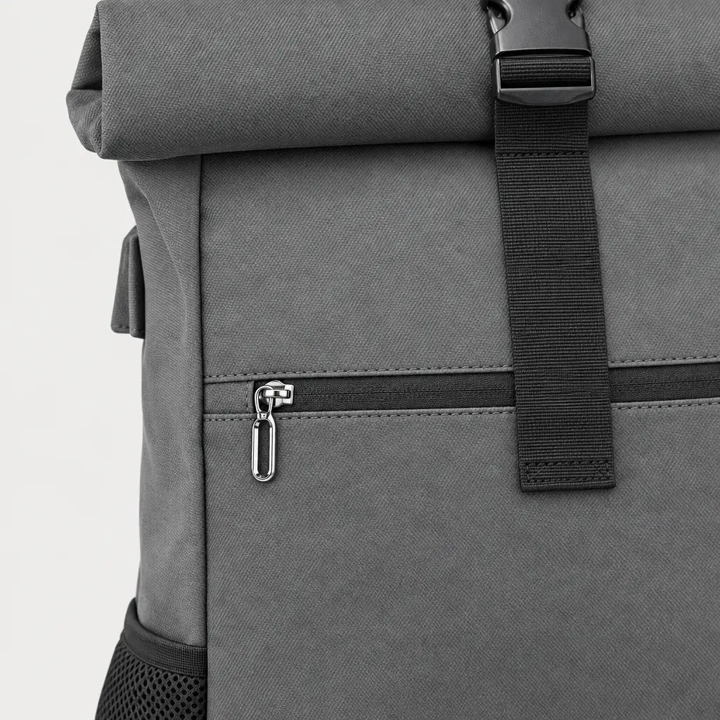 Sac ordinateur unisexe avec port USB - gris - 4 macro