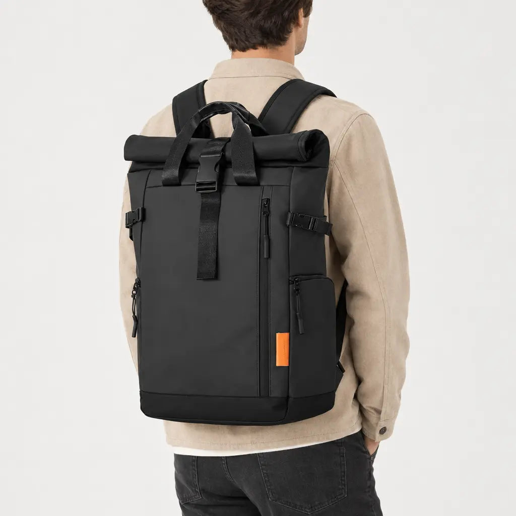 Sac ordinateur homme imperméable - noir - 2 porte-arriere