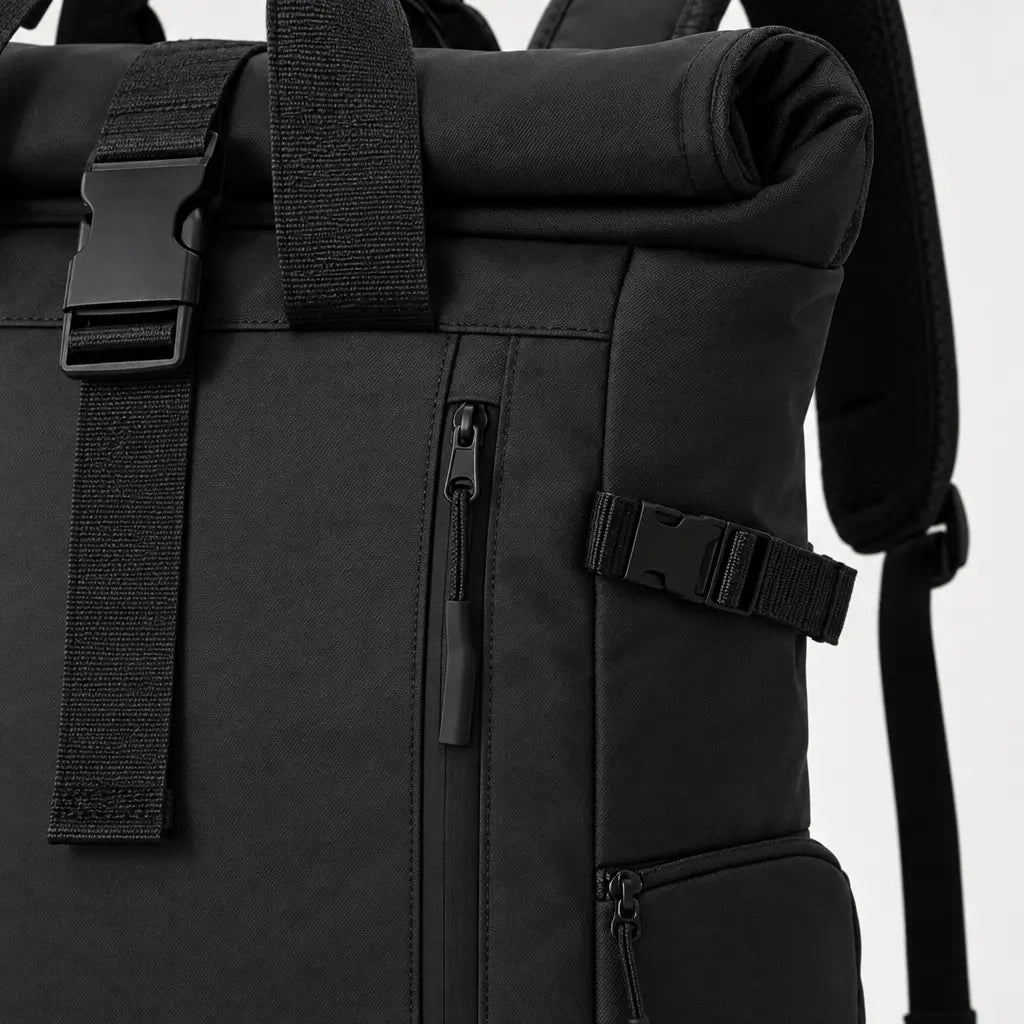 Sac ordinateur homme imperméable - noir - 4 macro