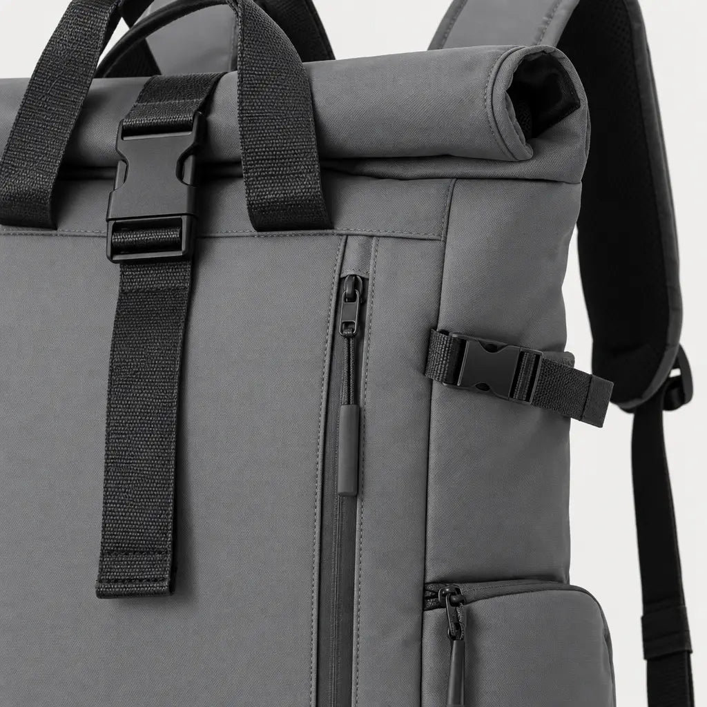 Sac ordinateur homme imperméable - gris - 4 macro
