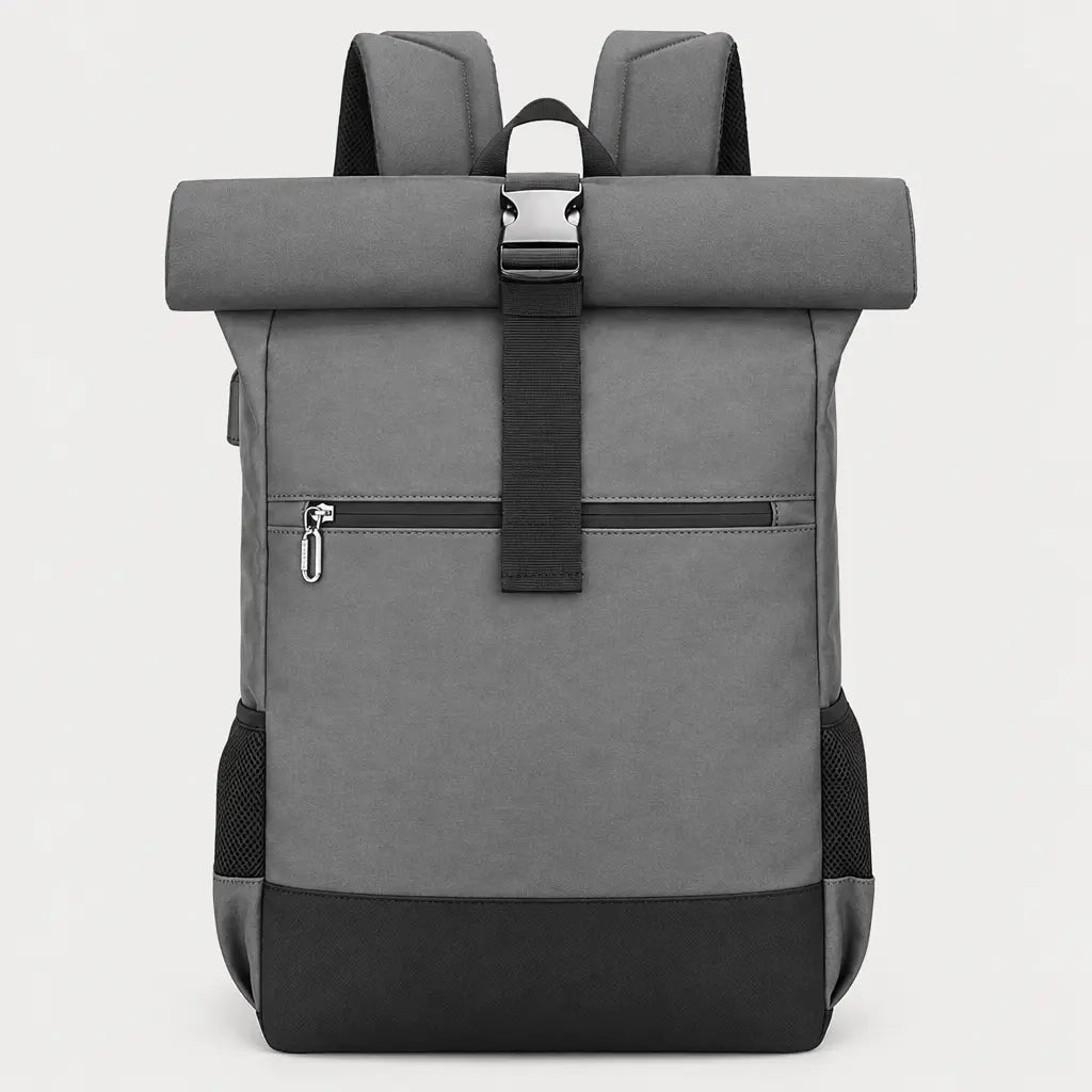 Sac ordinateur homme à rabat - gris - 1 produit