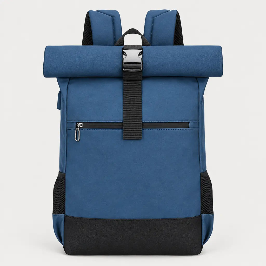 Sac ordinateur homme à rabat - bleu - 1 produit