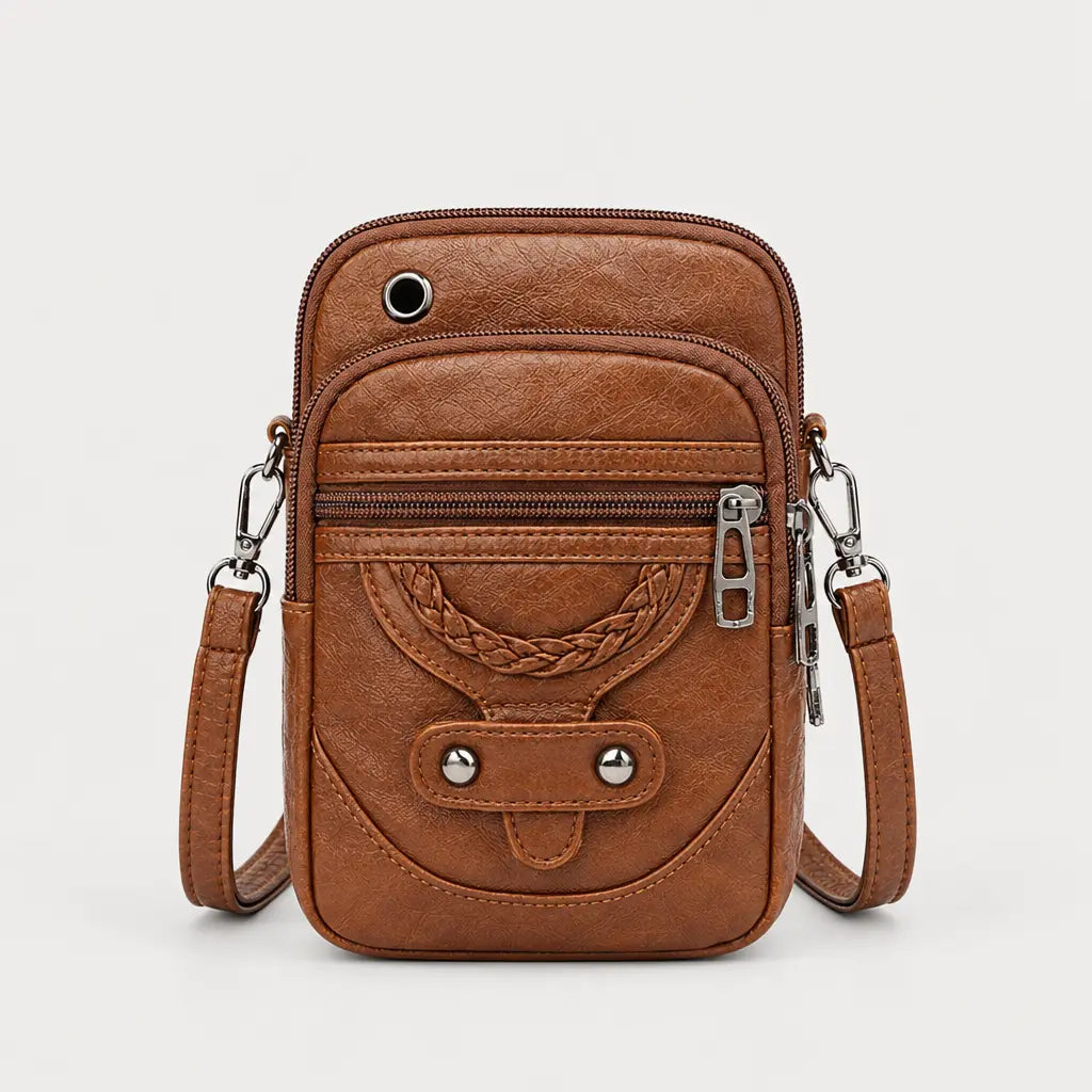 Sac bandoulière femme en simili cuir - marron - 1 produit