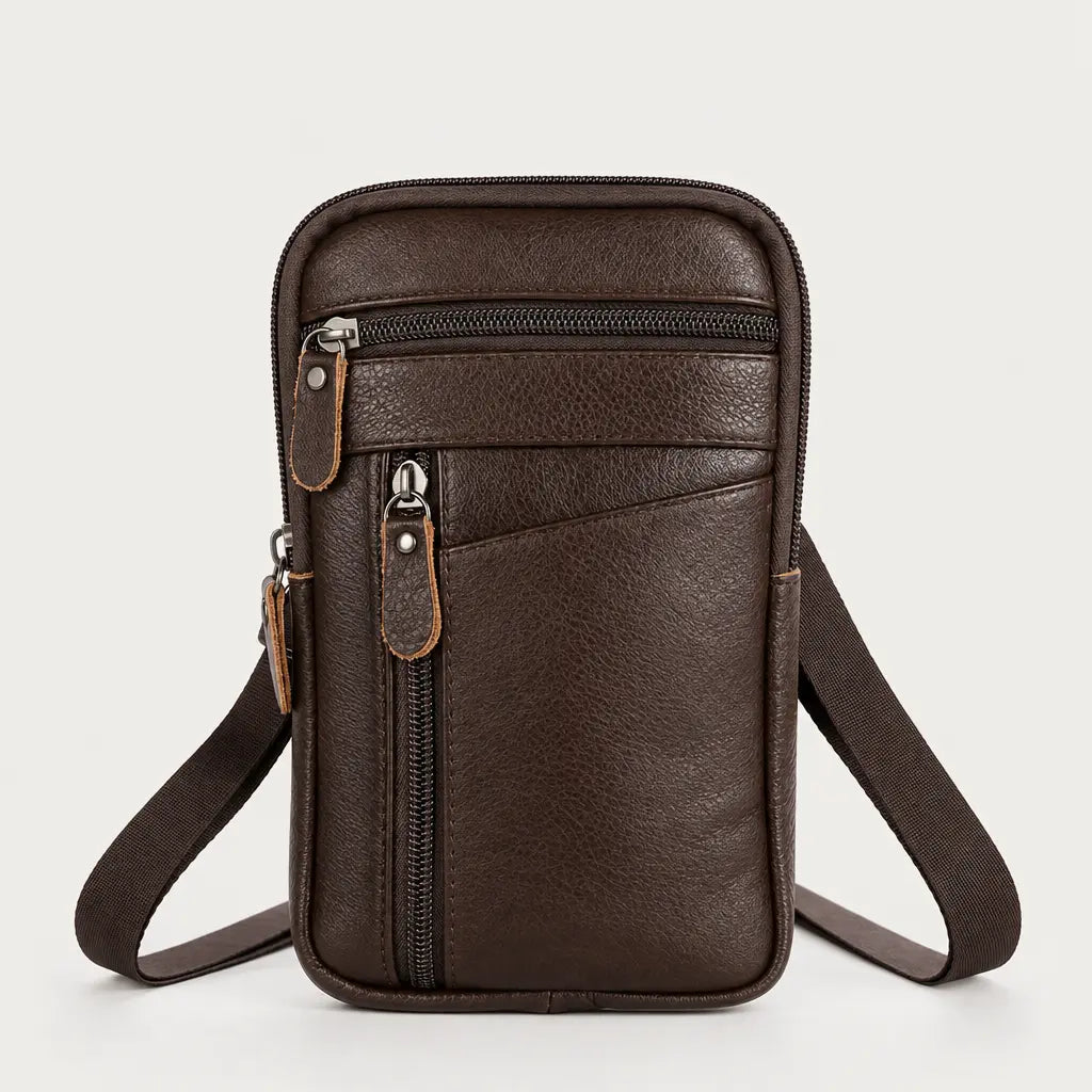 Sac banane homme en simili cuir - cafe - 1 produit