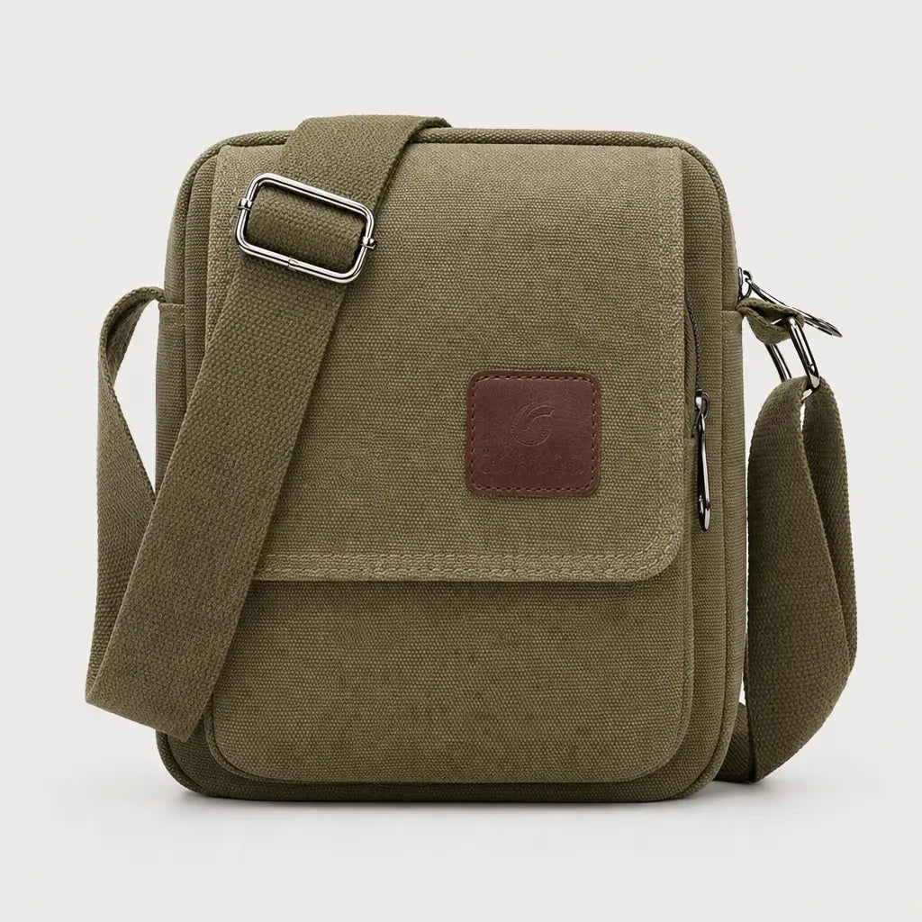 Sac bandoulière homme en toile - kaki - 1 produit