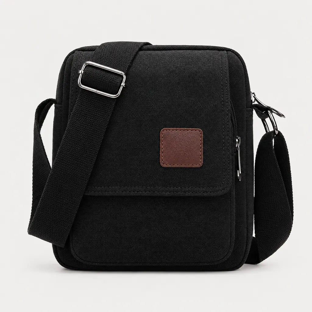 Sac bandoulière homme en toile - noir - 1 produit