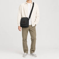 Sac bandoulière homme en toile - noir - 3 porte-face