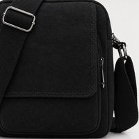 Sac bandoulière homme en toile - noir - 4 macro
